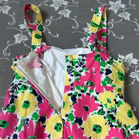 Lilly Pulitzer Avaline Doodle Bug Floral Dress Sz 6 Pink Yellow - Picture 10 of 16